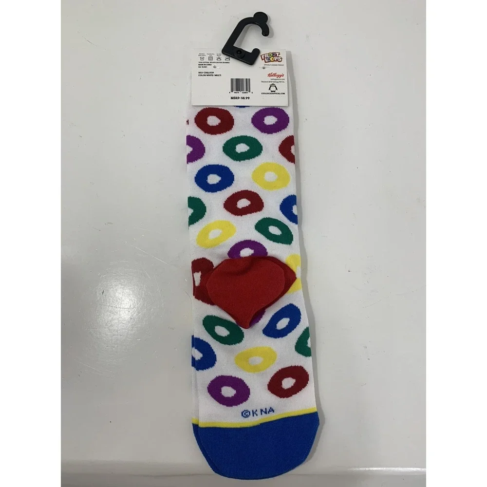 Kellogg's Froot Loops Cool Socks crew fruit cereal printed women's size 5-11 new